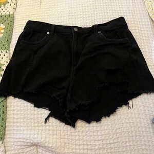 Black High wasted jean shorts